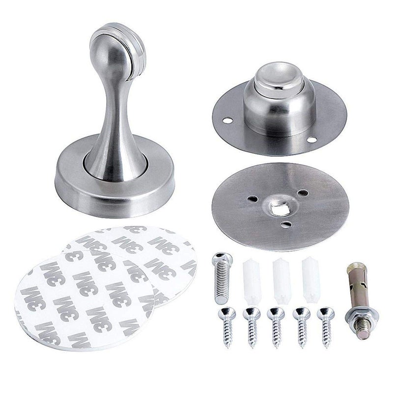Door Stopper Bumper Magnetic Stainless Steel Door Holder Doorstop for PVC Metal Wood Board Tile Platic Aluminum Sash Silver - Image 3
