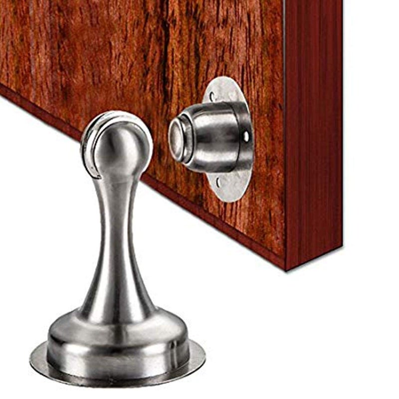 Door Stopper Bumper Magnetic Stainless Steel Door Holder Doorstop for PVC Metal Wood Board Tile Platic Aluminum Sash Silver - Image 1