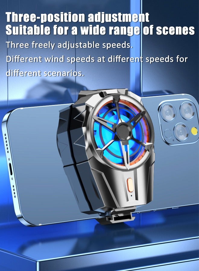 Cell Phone Cooler USB Rechargeable, Mobile Phone Radiator for Playing Games Watching Videos with LED Light, Cooler Controller Compatible for Universal Smartphone - Image 4