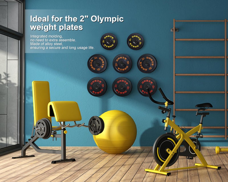 MIUONO Weight Plate Holder, Wall Mounted Weight Rack Storage for 2" Olympic Weight Plate, 4 Pack Home Gym Organizer (Upgraded Larger Screws) - Image 4