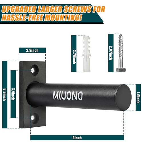 MIUONO Weight Plate Holder, Wall Mounted Weight Rack Storage for 2" Olympic Weight Plate, 4 Pack Home Gym Organizer (Upgraded Larger Screws) - Image 3