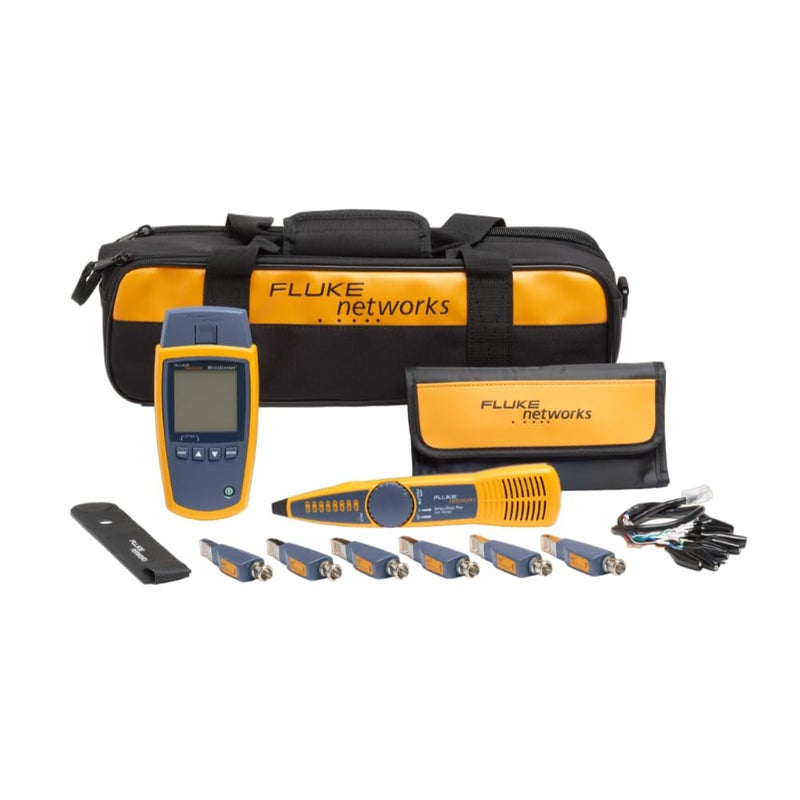 Fluke Networks MS2-KIT MicroScanner2 Copper Cable Verifier Kit, Troubleshoots RJ11, RJ45, Coax, Tests 10/100/1000Base-T, and Voip, Includes IntelliTone Pro 200 & Remote ID Kit - Image 1
