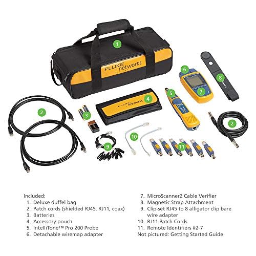 Fluke Networks MS2-KIT MicroScanner2 Copper Cable Verifier Kit, Troubleshoots RJ11, RJ45, Coax, Tests 10/100/1000Base-T, and Voip, Includes IntelliTone Pro 200 & Remote ID Kit - Image 4