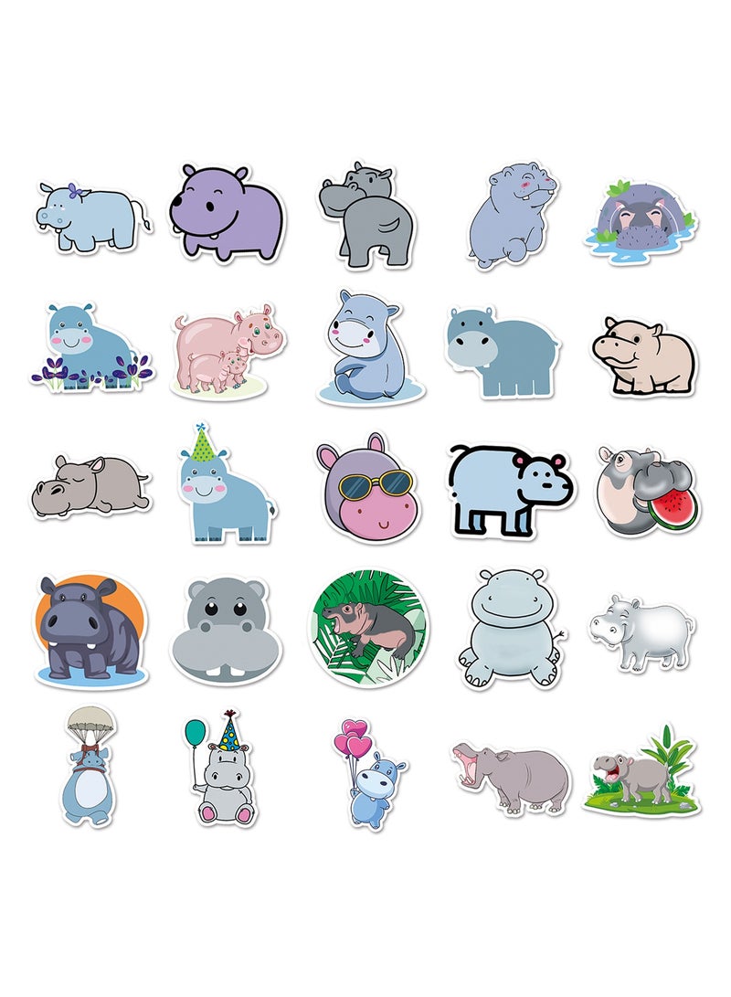 50 جهاز كمبيوتر شخصى ملصقات الفينيل فرس النهر للمراهقين بنين بنات أطفال لطيف الكرتون ملصقات مقاومة للماء لأجهزة الكمبيوتر المحمول اللوحي الكمبيوتر الأمتعة كوب جميل الحيوانات صائق حزمة - Image 3