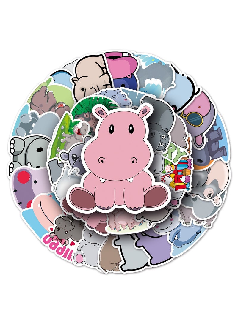 50 جهاز كمبيوتر شخصى ملصقات الفينيل فرس النهر للمراهقين بنين بنات أطفال لطيف الكرتون ملصقات مقاومة للماء لأجهزة الكمبيوتر المحمول اللوحي الكمبيوتر الأمتعة كوب جميل الحيوانات صائق حزمة - Image 1