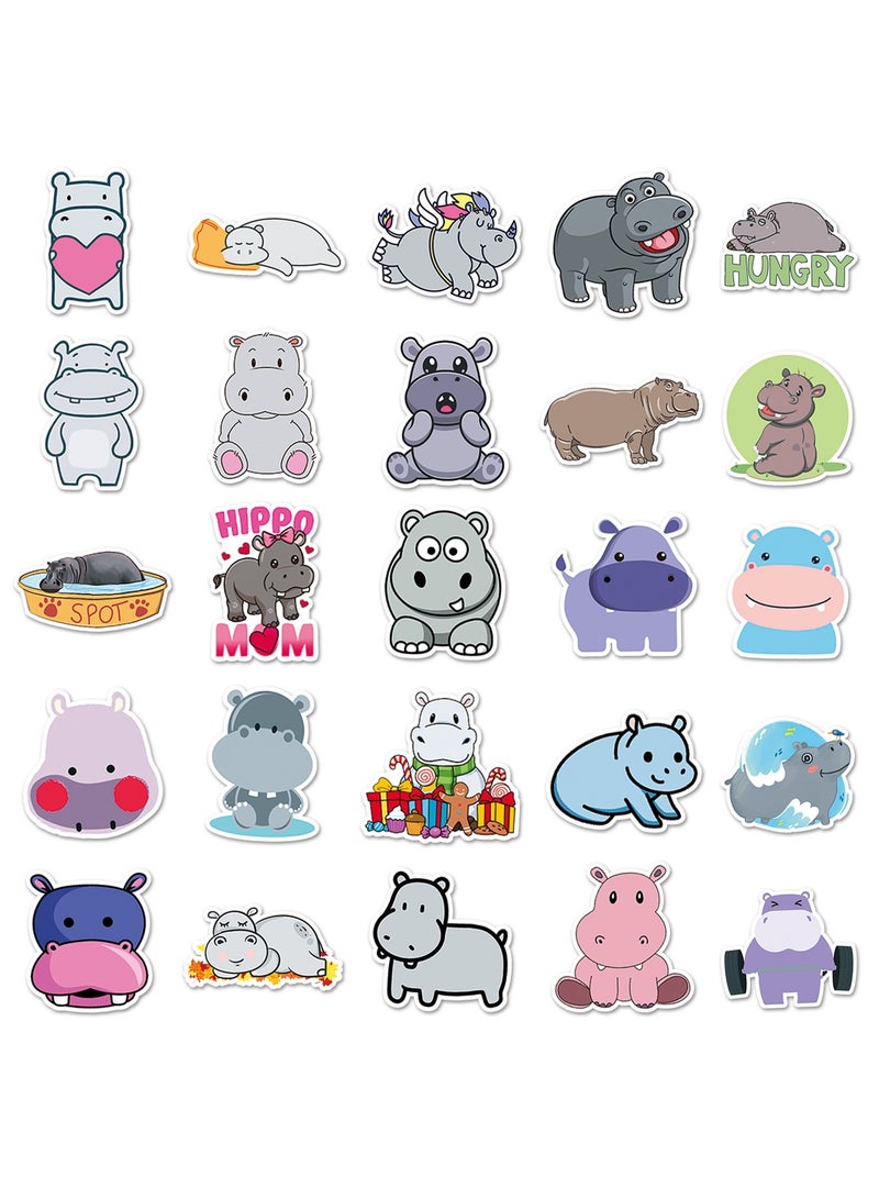 50 جهاز كمبيوتر شخصى ملصقات الفينيل فرس النهر للمراهقين بنين بنات أطفال لطيف الكرتون ملصقات مقاومة للماء لأجهزة الكمبيوتر المحمول اللوحي الكمبيوتر الأمتعة كوب جميل الحيوانات صائق حزمة - Image 2