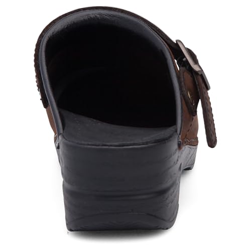Dansko Ingrid Sling Back Mule Clog for Women - Anti-Fatigue Rocker Bottom Promotes Forward Foot Motion - Premium Leather Uppers for Long-Lasting Wear Antique Brown/Blk 8.5-9 M US - Image 5