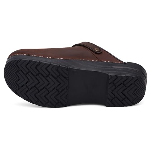 Dansko Ingrid Sling Back Mule Clog for Women - Anti-Fatigue Rocker Bottom Promotes Forward Foot Motion - Premium Leather Uppers for Long-Lasting Wear Antique Brown/Blk 8.5-9 M US - Image 3