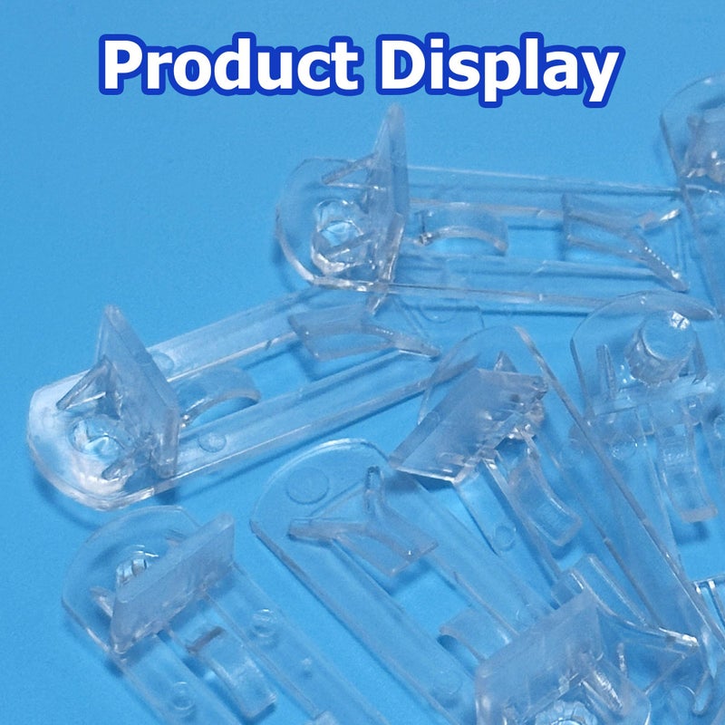 Ojeemii 20PCS Plastic Locking Shelf Support Pegs, 6mm Self-Locking Shelf Pins, Plastic Cabinet Shelf Clips, Clear Bracket Clips for Kitchen, 6mm Peg x 3/4" Thick Shelves - Image 3
