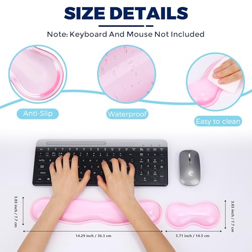 ABRONDA Gel Wrist Rest for Keyboard and Mouse, Wrist Rest for Keyboard, Mouse Wrist Support, Pain Relief, Cool Touch, Non-Skid, Keyboard and Mouse Wrist pad Set - Image 4