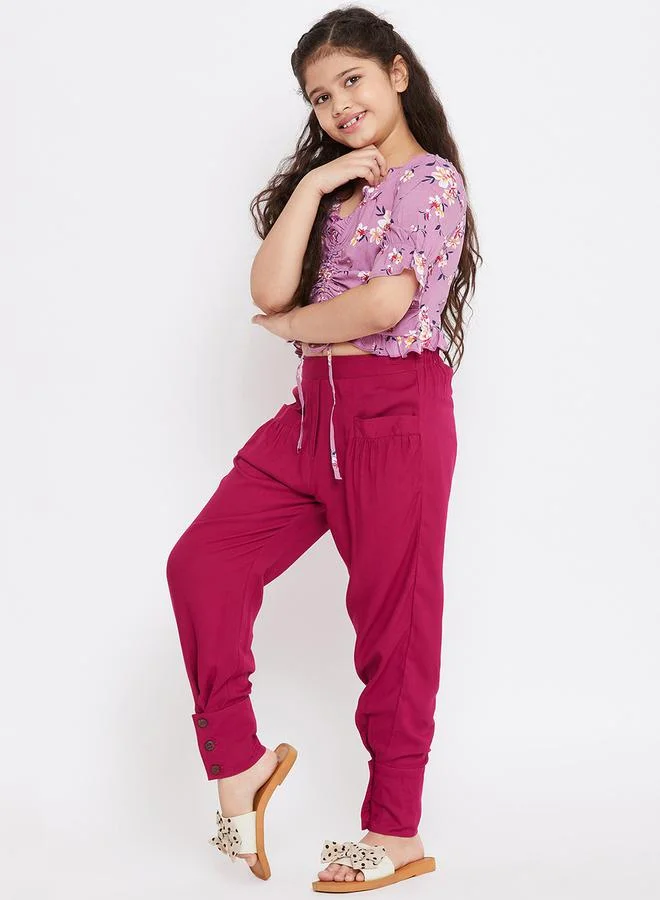 Stylo Bug Stylo Bug Floral Print V-Neck Top and Pants Set