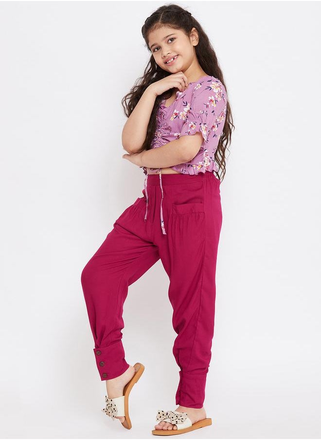 Stylo Bug Floral Print V-Neck Top and Pants Set by Styli  - Image 3