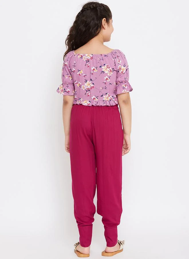 Stylo Bug Stylo Bug Floral Print V-Neck Top and Pants Set