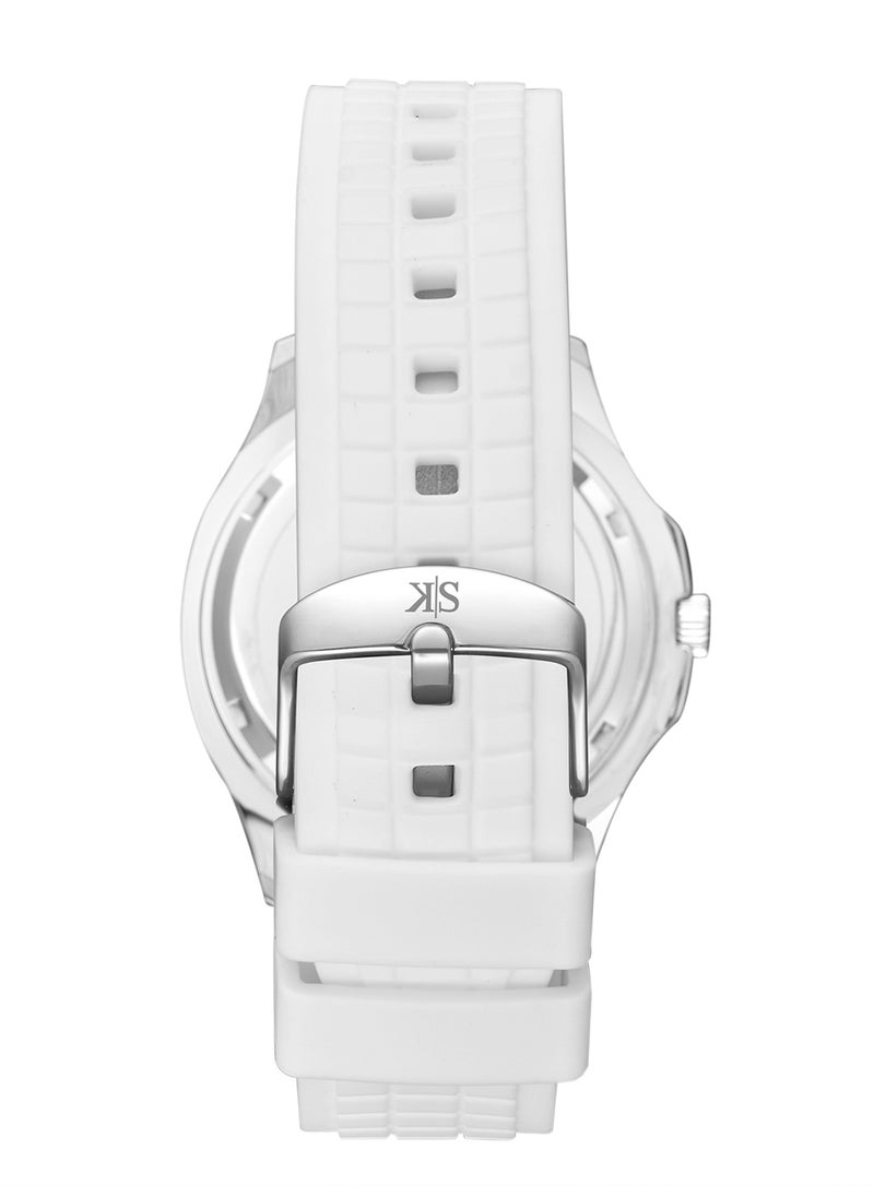 KENNETH SCOTT Kenneth Scott Men's Watch, Analog Display and Silicone Strap - K24014-SSWW, White  - Image 3