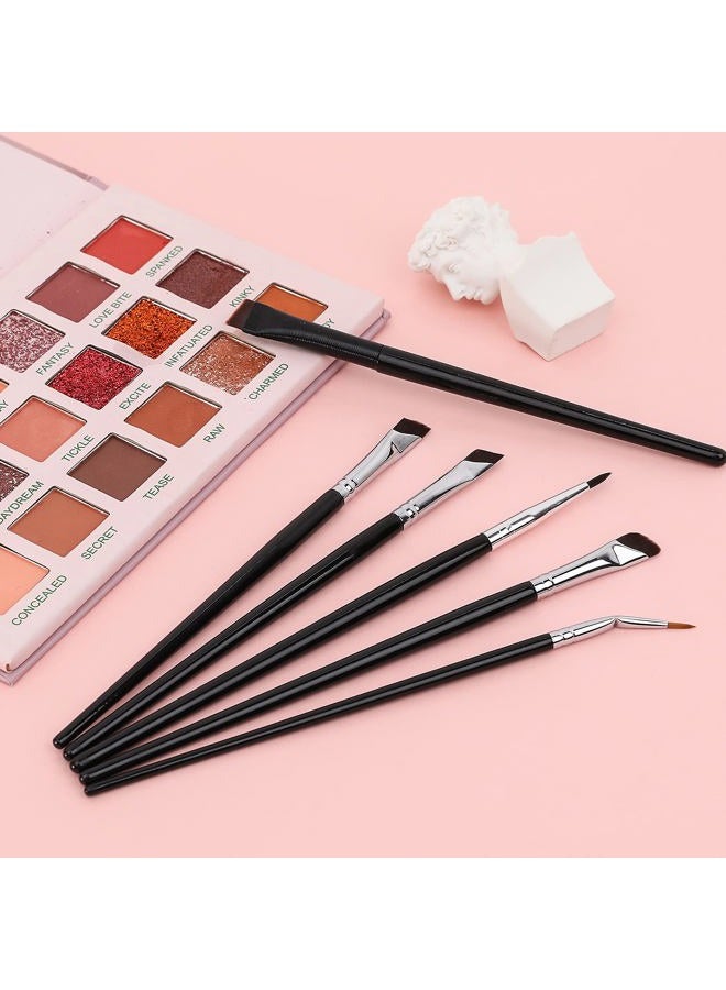 Sliverdew Professional Angled Eyeliner Brush Set, 6 Pcs Eye Makeup Brush Eyebrow Brush Tools Precision Eye Liner Brush Ultra Thin Eye Liner Slanted Flat Angle Eyeliner Brushes Synthetic Bristles - Image 5