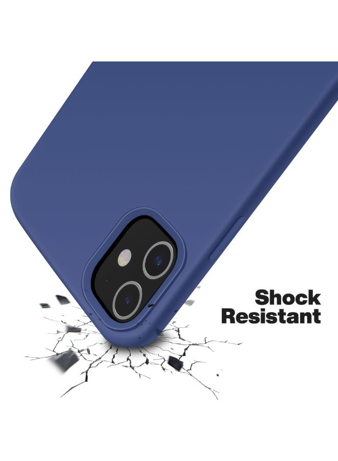 جراب متوافق مع iPhone 11 مقاس 6.1 بوصة، جراب هاتف نحيف من السيليكون السائل مكون من 4 طبقات من المطاط الناعم المقاوم للصدمات مع بطانة من الألياف الدقيقة المضادة للخدش (أزرق) - Image 2