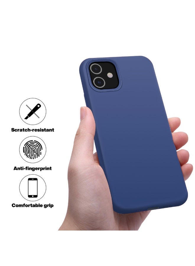 جراب متوافق مع iPhone 11 مقاس 6.1 بوصة، جراب هاتف نحيف من السيليكون السائل مكون من 4 طبقات من المطاط الناعم المقاوم للصدمات مع بطانة من الألياف الدقيقة المضادة للخدش (أزرق) - Image 3