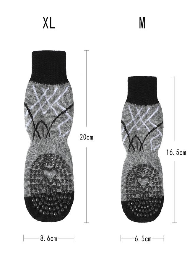 ITODA 2Pair Anti-Slip Dog Socks with Grips Non-Slip Dog Socks to Prevent Licking Indoor Traction Control Paws Senior Protector for Hardwood Floor Wear Small Medium Large Pet - Image 2