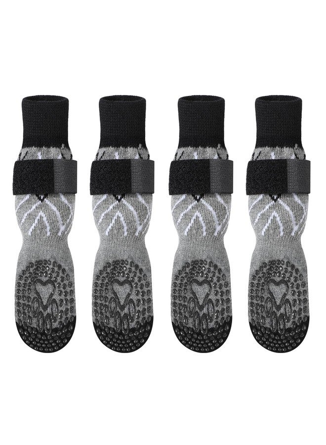 ITODA 2Pair Anti-Slip Dog Socks with Grips Non-Slip Dog Socks to Prevent Licking Indoor Traction Control Paws Senior Protector for Hardwood Floor Wear Small Medium Large Pet - Image 4