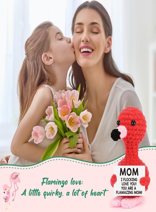 BdayPtion Funny Flamingo Mom I Love You Gifts Mothers Day Birthday Gifts for Mother Bonus New Mom Stepmom Handmade Crochet Animals Flamingo Best Present for Mama Mother-in-Law Present from Daughter Son - Image 4