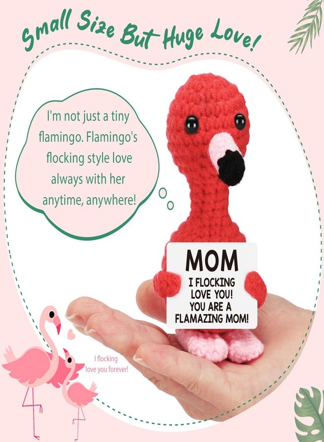 BdayPtion Funny Flamingo Mom I Love You Gifts Mothers Day Birthday Gifts for Mother Bonus New Mom Stepmom Handmade Crochet Animals Flamingo Best Present for Mama Mother-in-Law Present from Daughter Son - Image 2