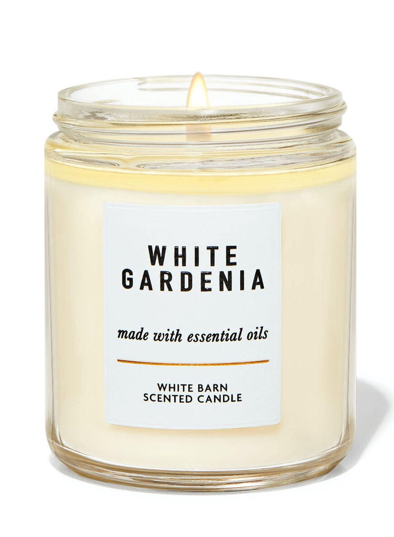 White Gardenia Single Wick Candle