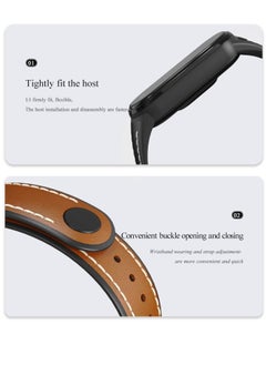 Y&D Replacement Wristband Compatible with Xiaomi MI Band 5, TPU Leather Design Handmade Durable Lightweight and Breathable (Brown Black)  - Image 3