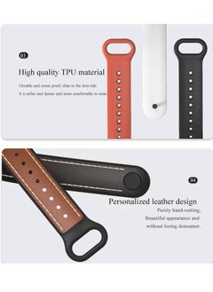 Y&D Replacement Wristband Compatible with Xiaomi MI Band 5, TPU Leather Design Handmade Durable Lightweight and Breathable (Brown Black)  - Image 4