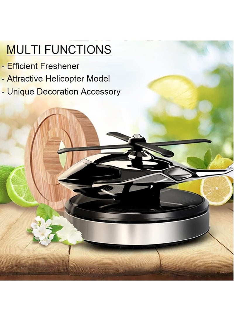 DubaiGallery Car Air Freshener, Helicopter Solar Energy Rotating Aromatherapy Aviation Al Alloy Diffuser, Interior Decoration Accessories Diffuser for Car and Home  - Image 2