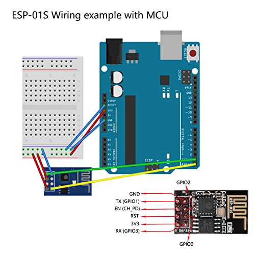 Wishiot ESP8266 ESP-01S WiFi Wireless Serial Transceiver Module 4MB Flash 3.3V Wi-Fi Module Compatible with Ar-duino IDE (5) - Image 5