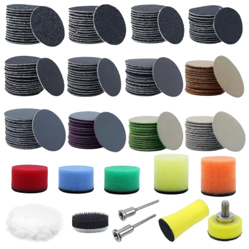 Serplex® 191Pcs Sanding Discs Abrasive Accessories Kit, 1 Inch Sanding Discs, Assorted 60 to 10000 Grit Silicon Carbide Hook & Loop Sandpaper, Sponge Polishing Pads, for Grinding, Buffing & Finishing - Image 1