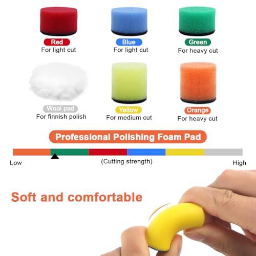 Serplex® 191Pcs Sanding Discs Abrasive Accessories Kit, 1 Inch Sanding Discs, Assorted 60 to 10000 Grit Silicon Carbide Hook & Loop Sandpaper, Sponge Polishing Pads, for Grinding, Buffing & Finishing - Image 5