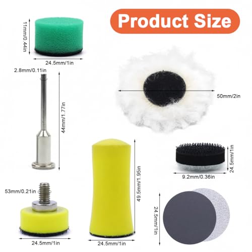 Serplex® 191Pcs Sanding Discs Abrasive Accessories Kit, 1 Inch Sanding Discs, Assorted 60 to 10000 Grit Silicon Carbide Hook & Loop Sandpaper, Sponge Polishing Pads, for Grinding, Buffing & Finishing - Image 3