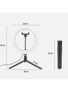 General 10-inch Live Beauty Rgb Light Photo Led Ring Light Desktop Telescopic Bracket-Color:10 Inch Lamp + Desktop Bracket  - Image 3
