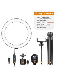 General 10-inch Live Beauty Rgb Light Photo Led Ring Light Desktop Telescopic Bracket-Color:10 Inch Lamp + Desktop Bracket  - Image 2
