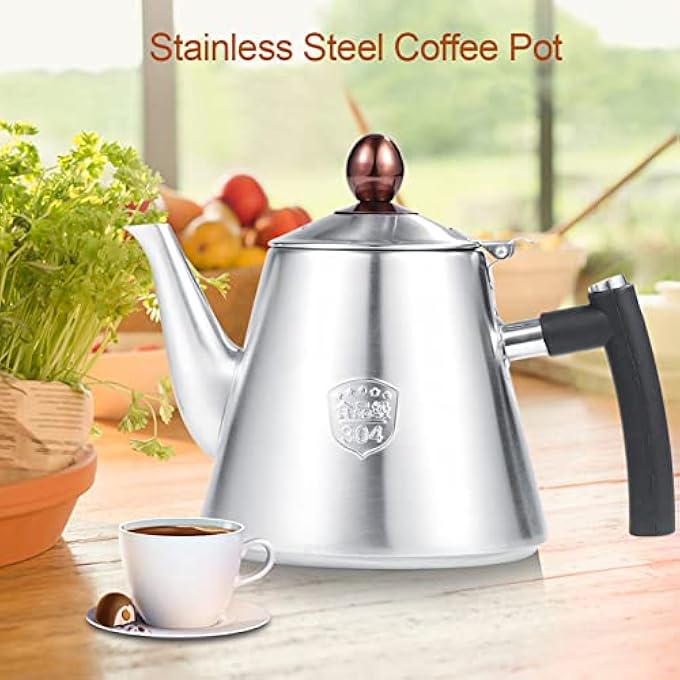 Haofy 12L Stainless Steel StoveTop Teapot Tea Coffee Pot Kettle Heat Resistant Silicone Handle Silver - Image 4