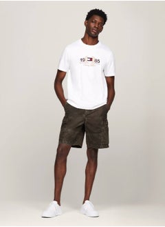 TOMMY HILFIGER Men's Logo Embroidery Featuring a Crew Neck T-Shirt -  Cotton blend, White  - Image 4
