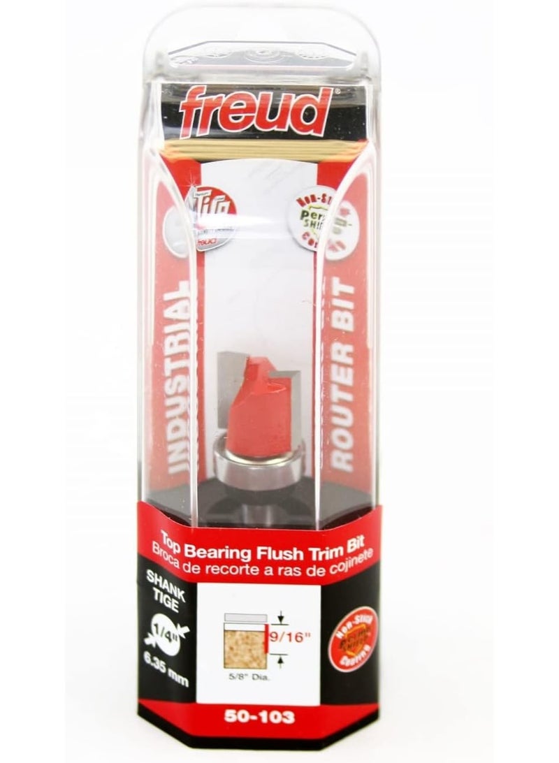 freud Freud Bearing Flush Trim Bit - Ideal for Trimming Laminates & Pattern Routing - 5/8" Diameter, 1/4" Shank, 2-1/4" Overall Length - 50-103  - Image 4