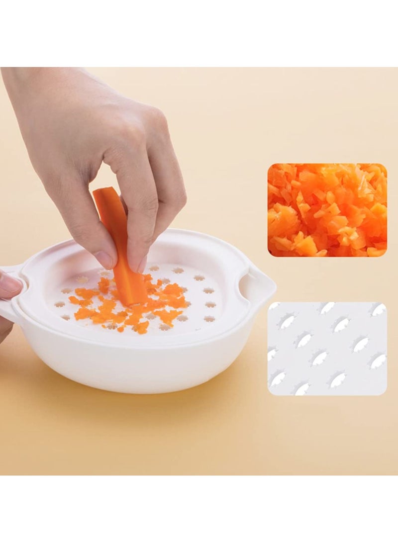 Baby Food Supplement Grinder Set of Six - Multifunctional Layered Design, Manual Baby Puree Cooking Tool, 370ml Grinding Bowl for Fruits & Vegetables, Portable Baby Food Masher with Juice Filter - Cartoon Yellow  - Image 4