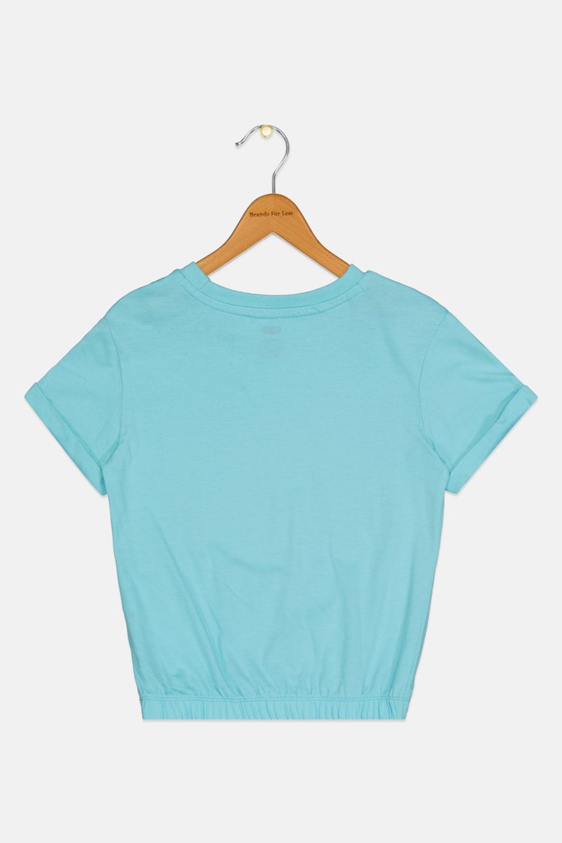 Levi's Kids Girl Brand Logo Short Sleeve Tee, Turquoise - Image 2