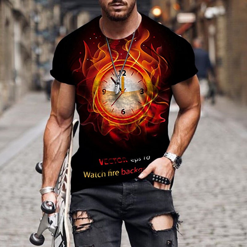 New summer men's 3D digital printed T-shirt 2021 trendy plus size casual comfortable men's bottoming shirt short sleeve - Image 4