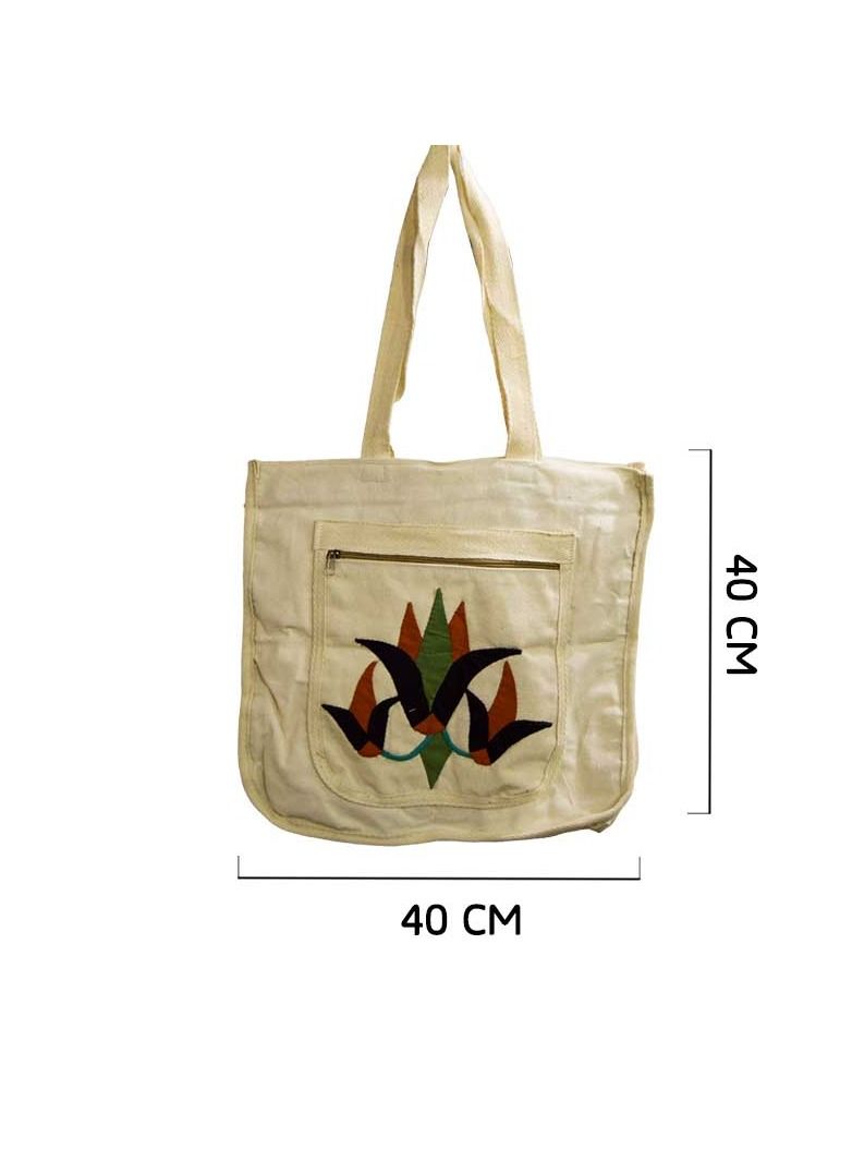 Egypt Antiques Handmade lotus flower shoulder bag, 100% Egyptian cotton - Image 3