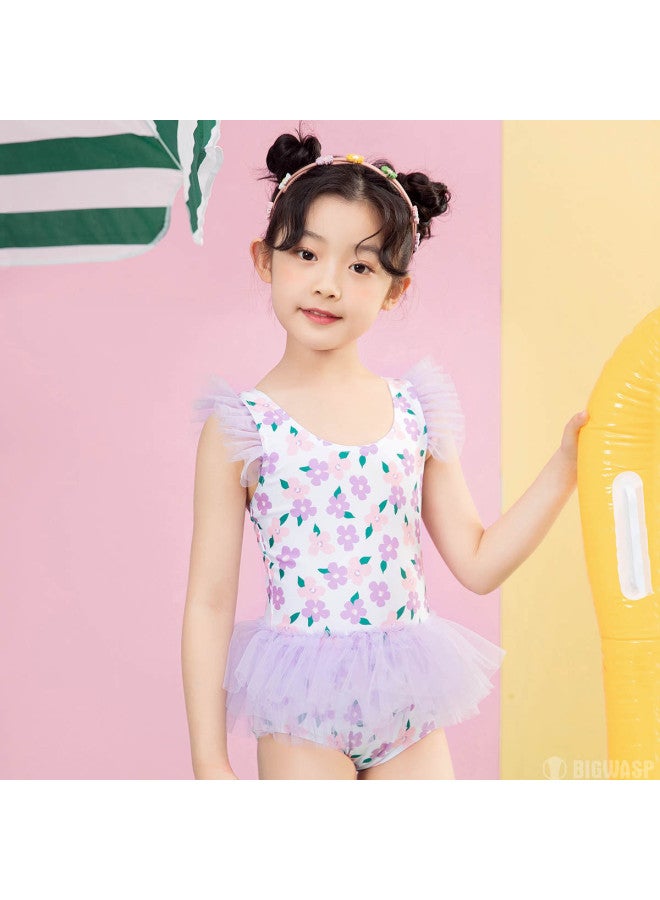 Bumblebee girls' One-piece Swimsuit With Mesh Skirt, Hot Spring Triangle Cut, Backless Tank Top Style Short Dress - Image 2