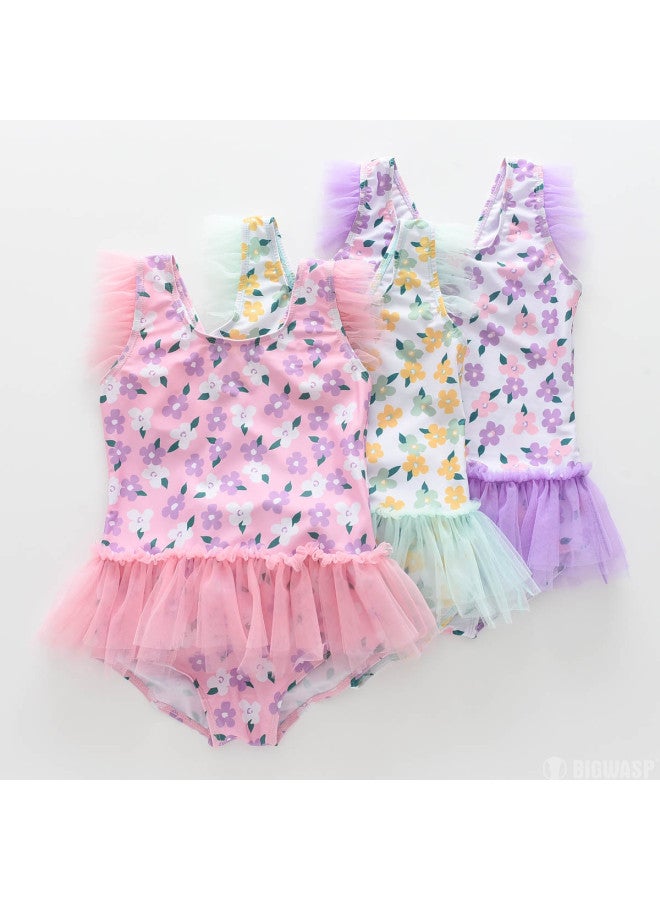 Bumblebee girls' One-piece Swimsuit With Mesh Skirt, Hot Spring Triangle Cut, Backless Tank Top Style Short Dress - Image 5