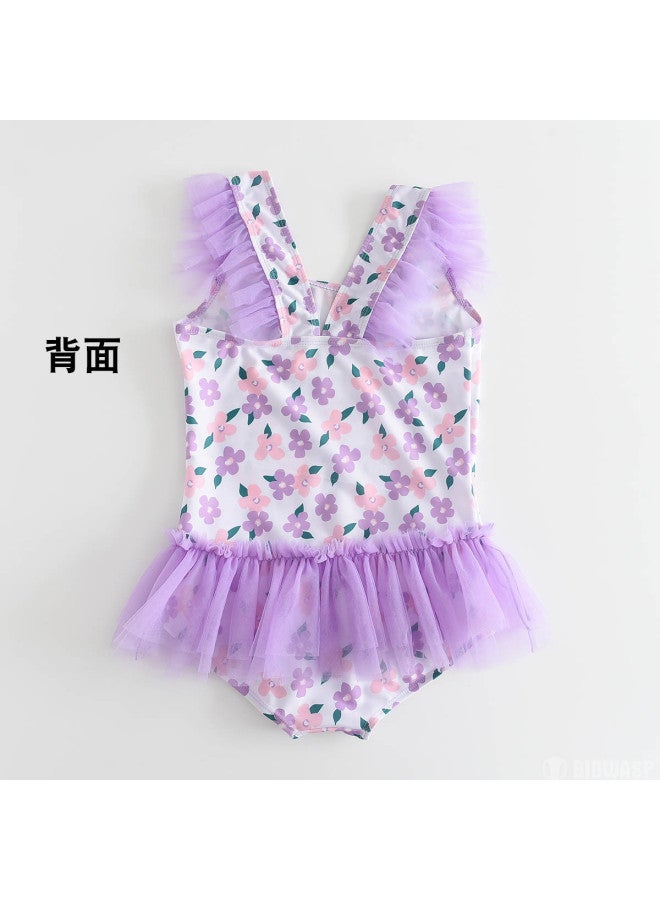 Bumblebee girls' One-piece Swimsuit With Mesh Skirt, Hot Spring Triangle Cut, Backless Tank Top Style Short Dress - Image 4
