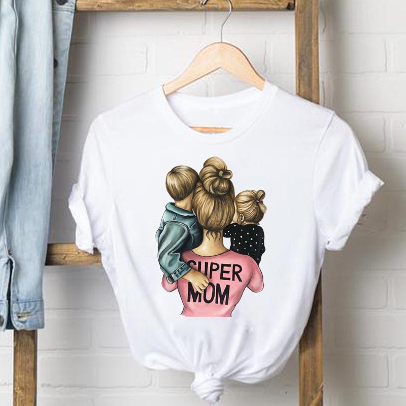 Watercolor Mother Print Women'S T-Shirt Trend Fashion All-Match Modal Cotton Women'S Short Sleeve Shirt For Women - Image 1