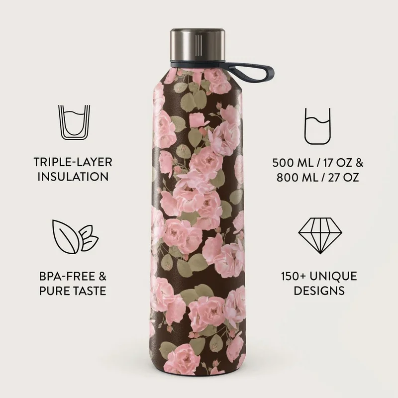 BURGA Burga Water Bottle. Keep Your Drinks At The Perfect Temperature And Your Style Impeccable, Whether At The Gym, Office, Or Outdoors (Desert Rose) (500 Ml)