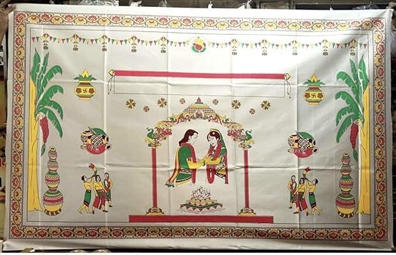 Botash antarpat Wedding Cloth held in Front of Groom Bridemandap desighn Cotton antarpat for Marriage Ceremony Function upanayan munj terasapa addutera 1pcsmuticolour - Image 2