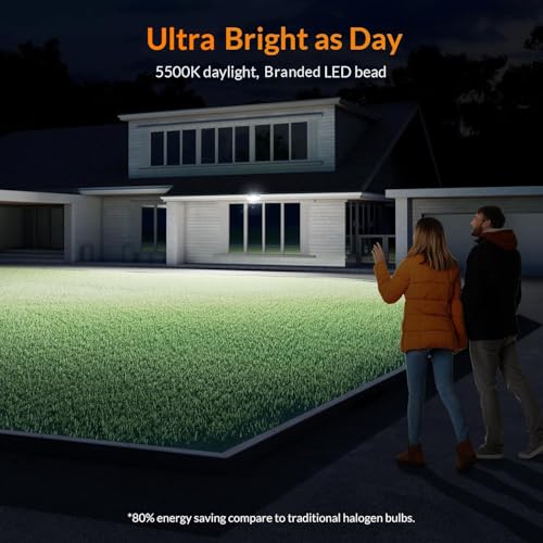 LEPOWER LED Security Lights Motion Sensor Light Outdoor, 38W 4200LM Light, 5500K, IP65 Waterproof, 3 Head Detected Flood Light for Garage, Yard, Porch (White) - Image 2