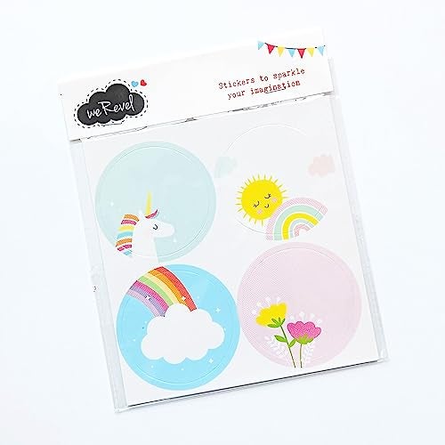 weRevel Magical Unicorn and Floral Note Stickers, 40 Pieces, 2 inches, Round, 4 Unique Designs, Made of Paper-Self-Adhesive - Image 2